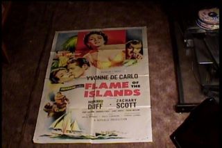 Flame Of The Islands 1955 Orig Movie Poster Yvonne De Carlo