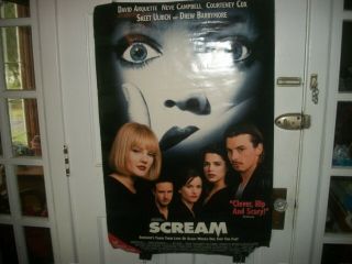 Scream Movie Poster 26 X 40 1996 Wes Craven Horror Video Store Vhs 90s