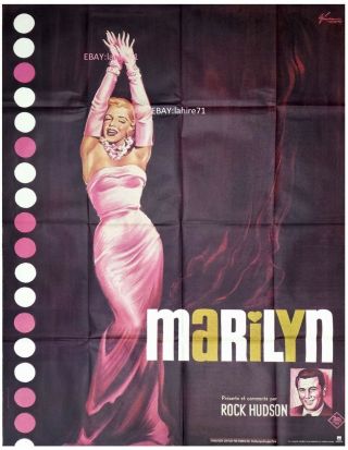 Marilyn Monroe Rock Hudson French 47x63 Movie Poster Rr1975