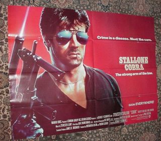 1986 Sylvester Stallone Cobra Movie Poster 44 " X 59 " Jumbo Subway Size