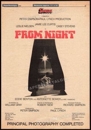 Prom Night_original 1979 Trade Ad Promo / Poster_jamie Lee Curtis_1980 Horror