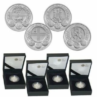 Capital Cities Of The Uk £1 One Pound Silver Proof 4 Coin Set