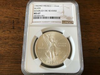 1982 Mo Mexico Silver 1 Onza Libertad Ngc Ms 67 Double Die Only 2 Graded Higher