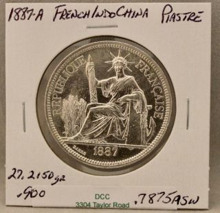 1887 - A Piastre Silver Coin (french Indo China)