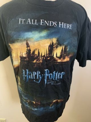 Harry Potter Deathly Hallows 2011 Promo T Shirt Xl Large Print Black