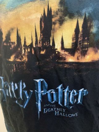Harry Potter Deathly Hallows 2011 Promo T Shirt XL Large Print Black 2