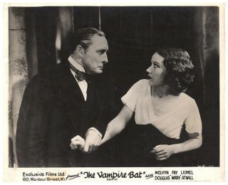 The Vampire Bat Lobby Card Fay Wray Lionel Atwill 1933 Horror Rare