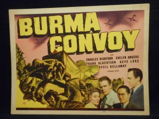 Burma Convoy 1941 Title Lobby Card Fine Wwii Keye Luke Evelyn Ankers