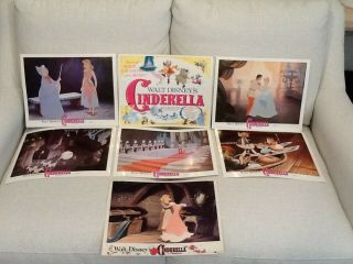 Disney Lobby Card Set Of 6 Cinderella Including Title Card With Bonus