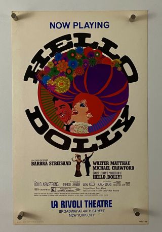 Hello Dolly Movie Poster (vf -) Window Card 1969 Barbra Streisand Wc120
