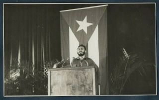 Alberto Korda Image Cuban Flag & Revolution Leader Fidel Castro 1960s Photo Y 84