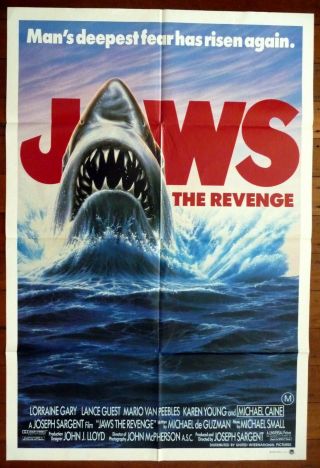 Jaws The Revenge 1987 One Sheet Horror Movie Poster Michael Caine