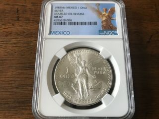 1983 Mo Mexico Silver 1 Onza Libertad Ngc Ms 67 Double Die Only 1 Graded Higher