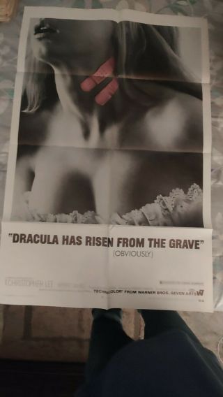 Dracula Has Risen From The Grave.  Us Movie Poster 1969.  27 By 40.