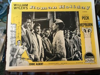 Roman Holiday 1953 Paramount 11x14 " Lobby Card Audrey Hepburn Gregory Peck
