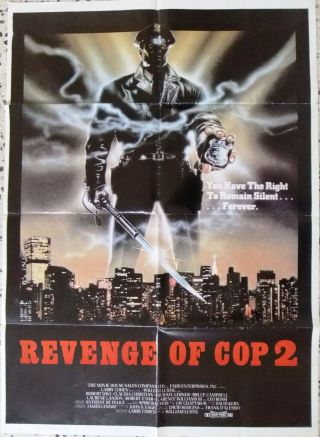 Revenge Cop 2 (robert Davi) Maniac 39x27 " Lebanese Movie Poster 90s