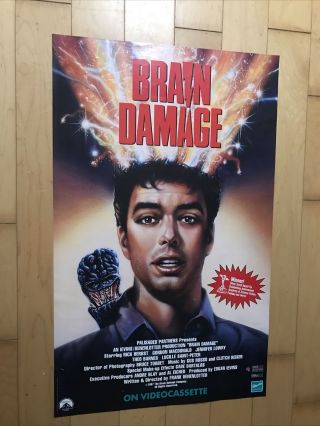 Brain Damage - 23” X 36” Video Store Promo Poster• Vhs •frank Henenlotter•horror•