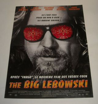 The Big Lebowski French Movie Poster 15.  5 X 21 Jeff Bridges John Goodman