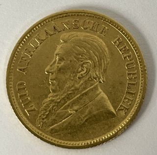 South Africa 1895 Gold 1/2 Pond Zuid Afrikaansche Republiek