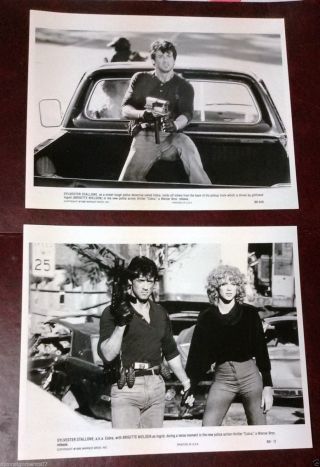 (set Of 8) Stallone Cobra Org.  Movie B&w Photos 80s