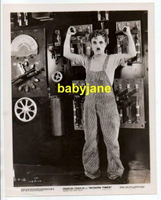 Charlie Chaplin 8x10 Photo Inside Factory 1941 Modern Times