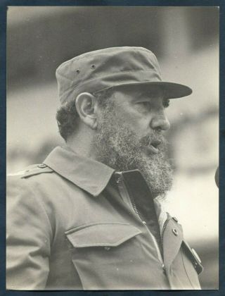 Cuban President & Revolution Leader Fidel Castro 1980s Liborio Noval Photo Y 76