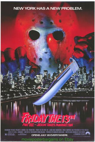 Friday The 13th Part Viii Movie Poster 27x40 One Sheet 1989 Horror Film