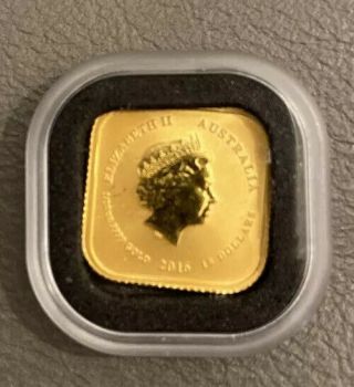 2016 Perth Australian Gold Square Map 1/10 Oz $15 Coin