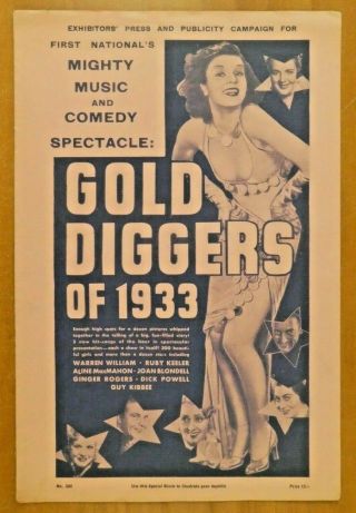 Gold Diggers Of 1933 Vintage Movie Press Book