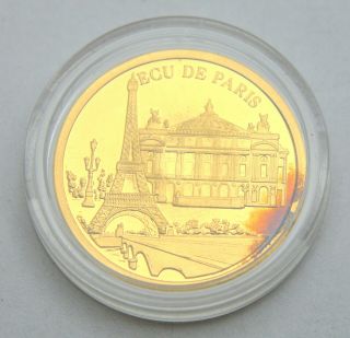 France Ecu 1995 Paris Proof Gold Coin 1/10oz 3,  11g Investment Bullion Bar
