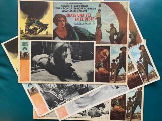 Once Upon A Time In The West Claudia Cardinale Charles Bronson (4) Lobby Cards