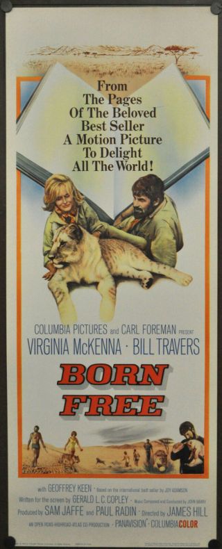 Born 1966 14x36 Nr Movie Poster Virginia Mckenna Bill Travers