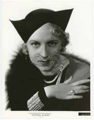 Mysterious Veiled Beauty Mona Barrie 1935 Art Deco Glamour Photograph