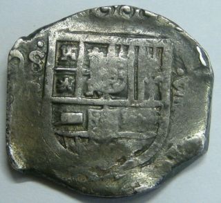 Philip Iv 8 Real Cob 1600s Sevilla Assayer R Spanish Silver Dollar Colonial Era