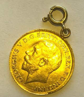 Gold Half - Sovereign - Jewelry With Chain Loop Ww - I 1914 English King George V