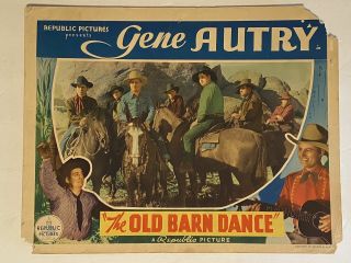 1938 The Old Barn Dance Lobby Card 11 X 14 Gene Autry,  Smiley Burnette