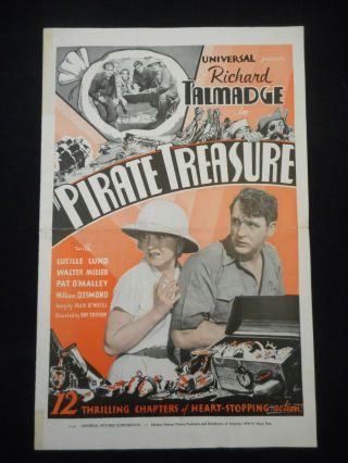 Pirate Treasure 1934 Serial Pressbook Richard Talmadge Lucille Lund