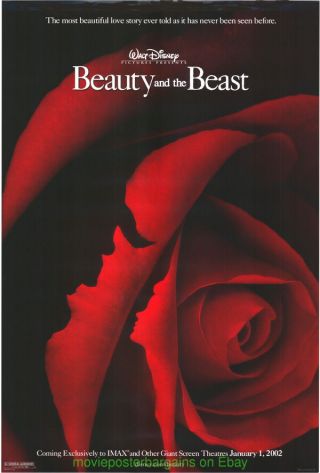 Beauty And The Beast Movie Poster 27x40 Ds Imax Version 2002 Disney Animation