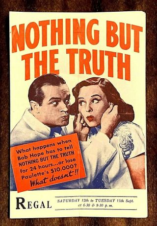 Nothing But The Truth 1941 Movie Herald - Bob Hope,  Paulette Goddard