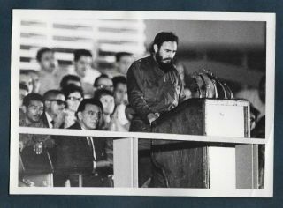 Cuba Revolution Fidel Castro Public Speech 1970s Liborio Noval Photo Y51