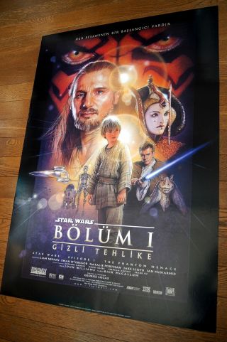 Turkish 1 - Sheet George Lucas STAR WARS EPISODE I 1999 Movie Poster Double - Sided 3