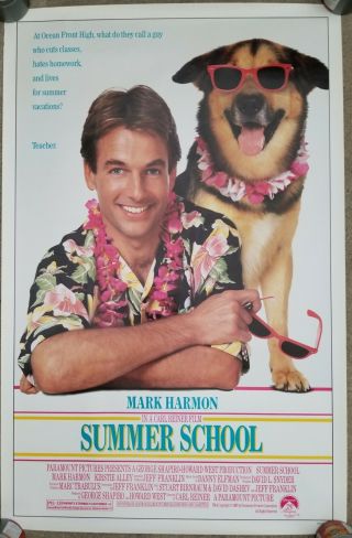 Rare 1987 Summer School One Sheet Poster Mark Harmon Kirstie Alley Carl Reiner