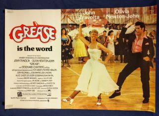 Vintage Movie Poster Grease Is The Word John Travolta Olivia Newton (40x27)