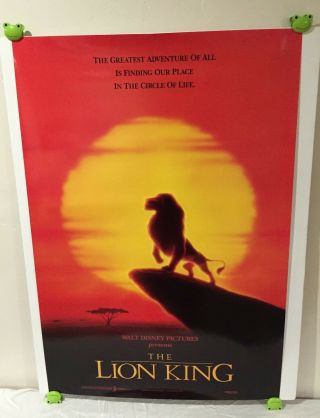 The Lion King Movie Poster 27x40 Style B One Sheet Rare International Version
