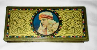1920s Vintage Rudolph Valentino Beautebox Tin By Canco