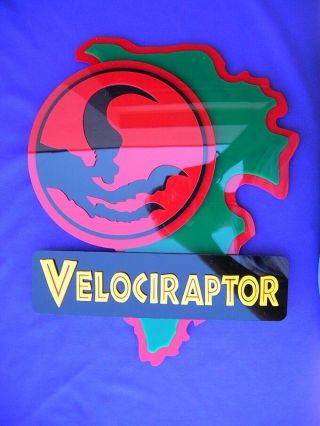 Velociraptor 3d Art Sign Isla Nublar Dinosaur Jurassic Park Trex Rex Fossil