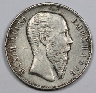 Mexico Silver 1866 Mo 50 Centavos/cent Silver Coin Empire Of Maximiliano Vf/xf