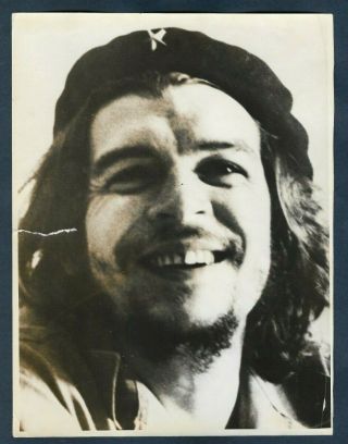 Commander Ernesto Che Guevara Smiling Image Cuba 1960 Vintage Press Photo Y44
