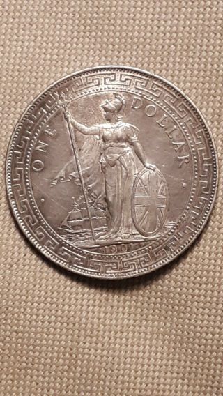 1901 B Hong Kong Great Britain Trade Dollar Silver Crown