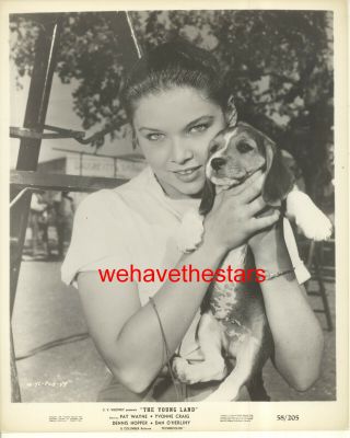 Vintage Yvonne Craig Teen Beauty With Puppy 